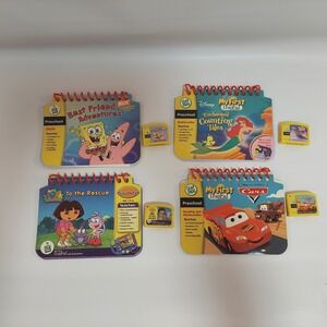 Leapfrog Leappad My First Book Cassette Lot Spongebob Dora Cars Little Mermaid